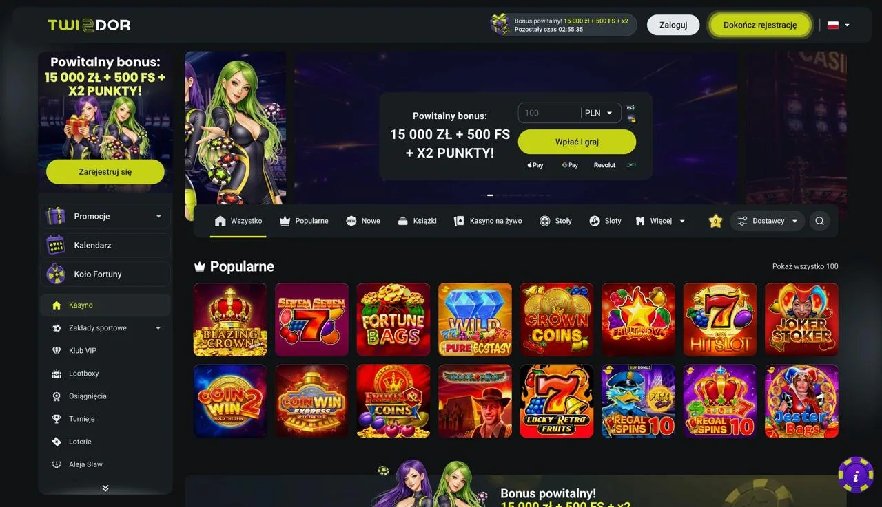 Twindor Casino oficjalna strona lobby PL
